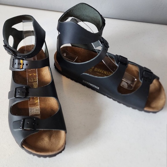 NEW BIRKENSTOCK BLACK ATHENS GLADIATOR ADJUSTABLE STRAPS SIZE 39 8 SANDALS - Picture 7 of 13